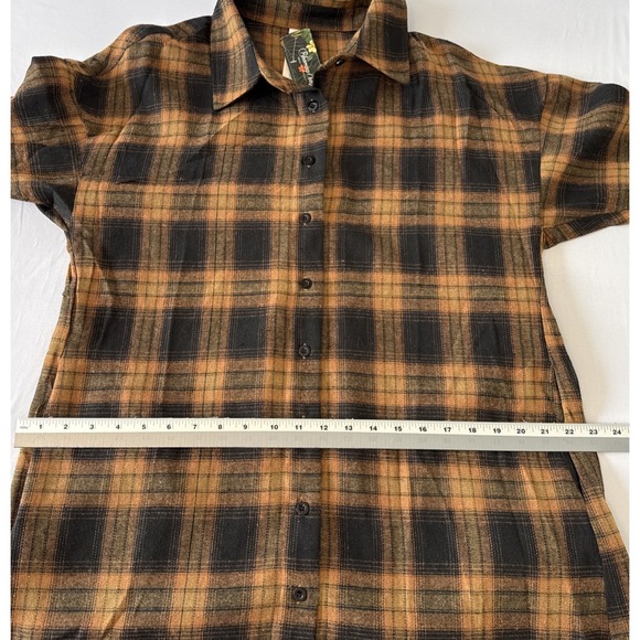 Blooming Jelly NWT Flannel Plaid Button Down Pocket Tunic Shirt Dress M Boho - Picture 8 of 10